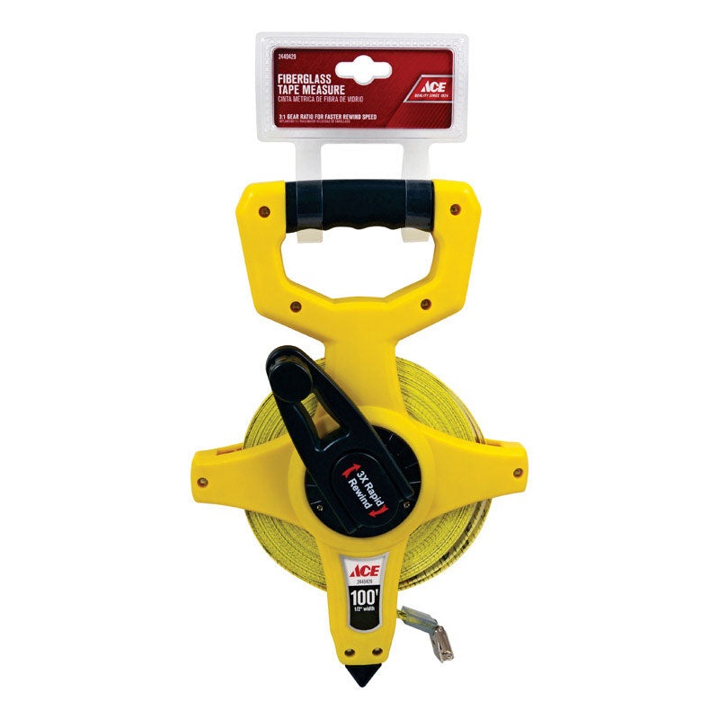 Ace Fiberglass Long Tape Measure 1/2 in. W x 100 ft. L