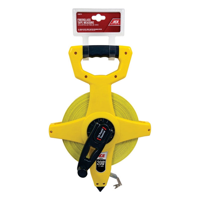Ace Fiberglass Long Tape Measure 1/2 in. W x 200 ft. L