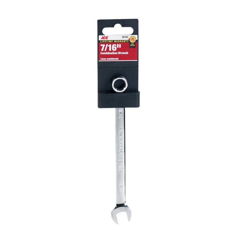 Ace Pro Series 7/16 in. x 7/16 in. SAE Alloy Steel Combination Wrench