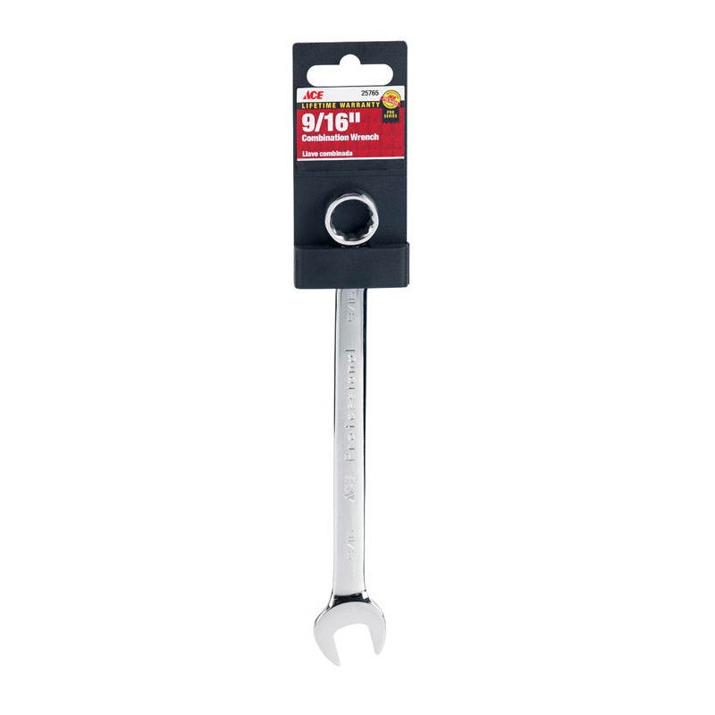 Ace Pro Series 9/16 in. x 9/16 in. SAE Alloy Steel Combination Wrench