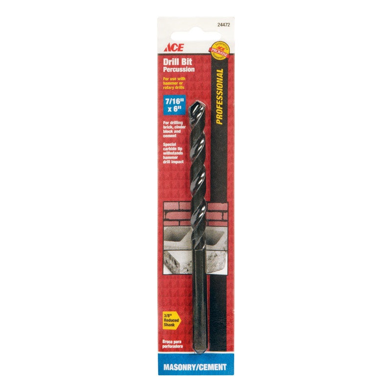 Ace Steel Reduced Shank 7/16 in. Dia. x 6 in. L Percussion Drill Bit 1 pc.