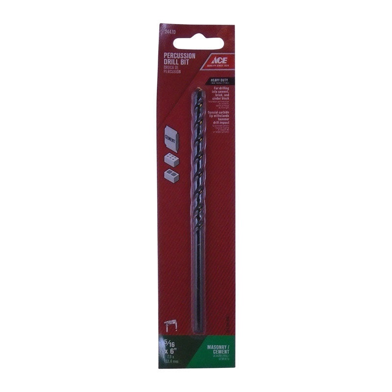 Ace Steel Straight Shank 5/16 in. Dia. x 6 in. L Percussion Drill Bit 1 pc.