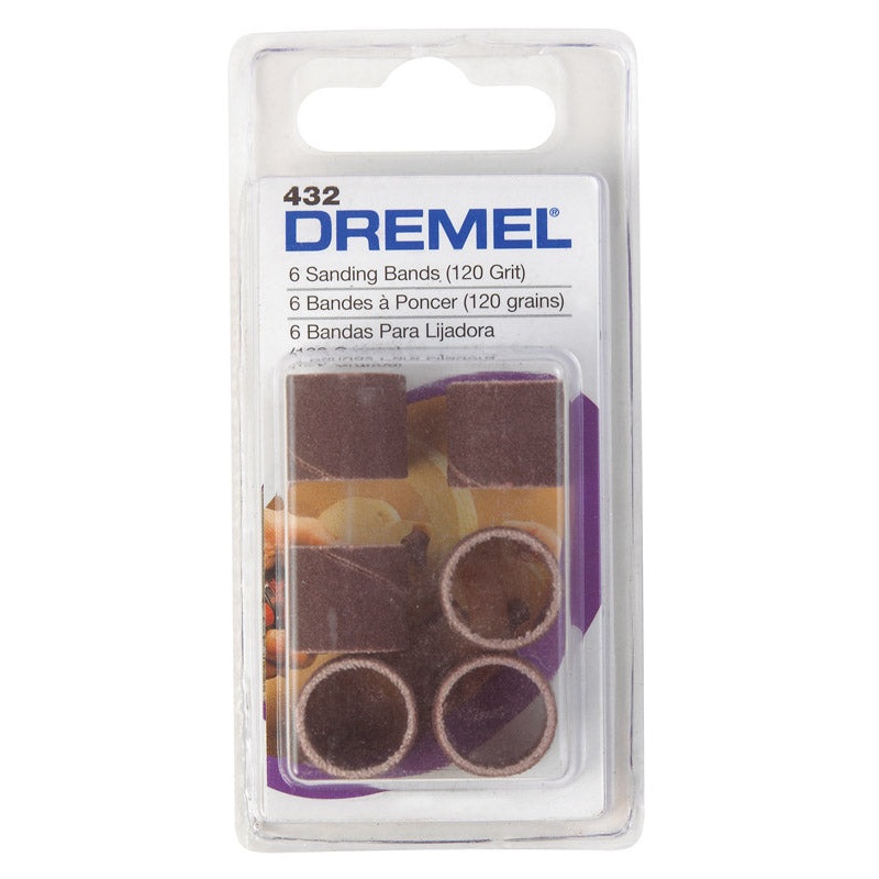 Dremel 0.5 in. Dia. x 0.1 in. Dia. 120 Grit Drum Sander Bands Aluminum Oxide