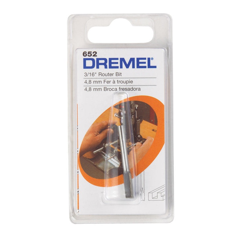 Dremel 3/16 in. Dia. HSS 1-Flute Straight Router Bit