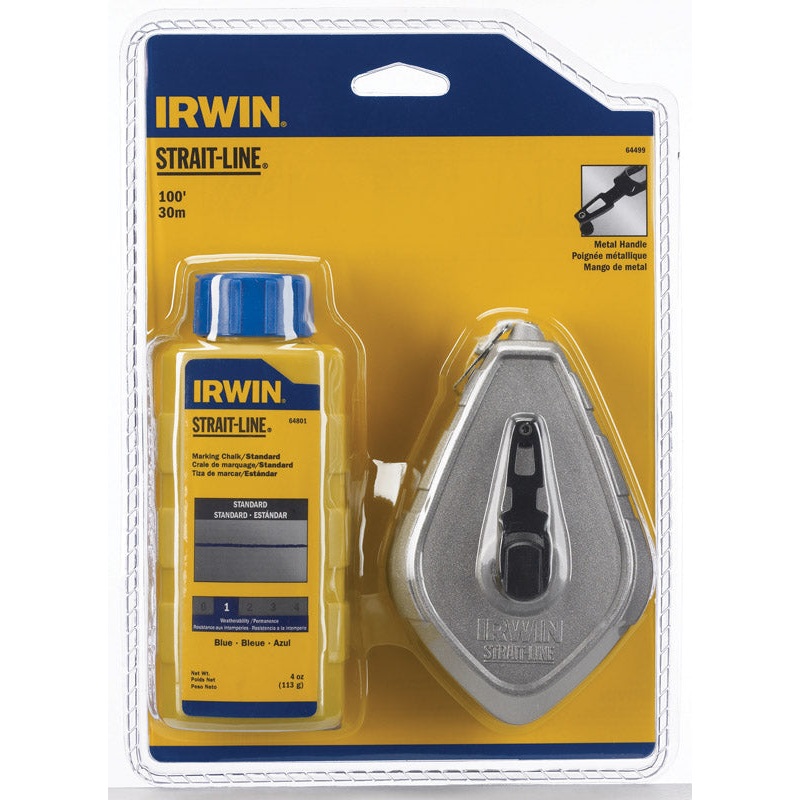 Irwin Fast Retrieve Blue Chalk and Reel Set 100 ft. L