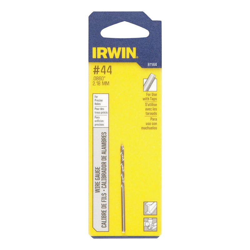 Irwin High Speed Steel Straight Shank No. 44 in. Dia. x 2-1/8 in. L Wire Gauge Bit 1 pc.