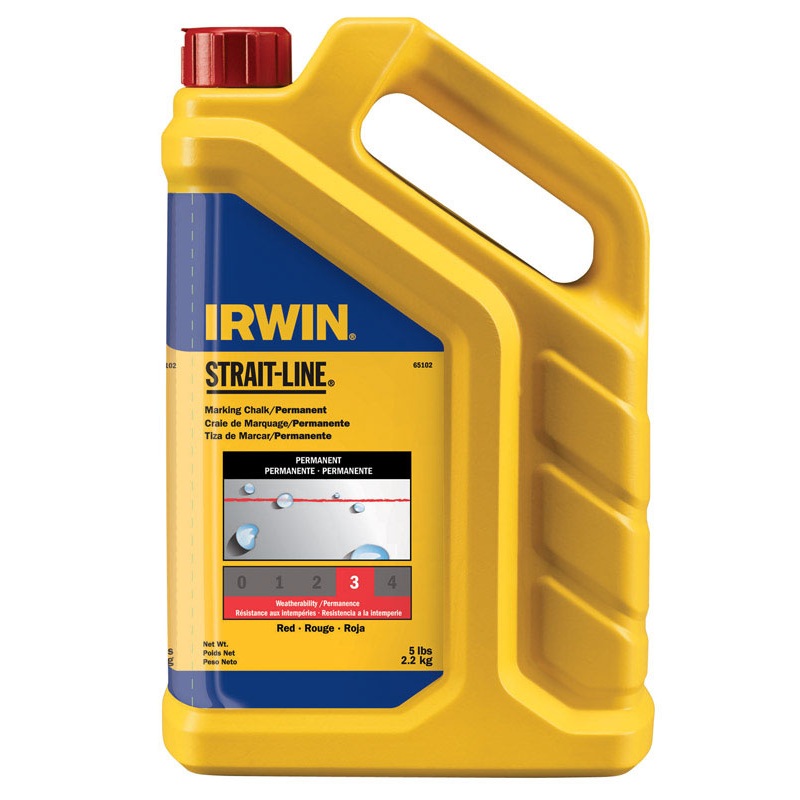 Irwin Strait-Line 5 lb. Red Mason Line Chalk Permanent