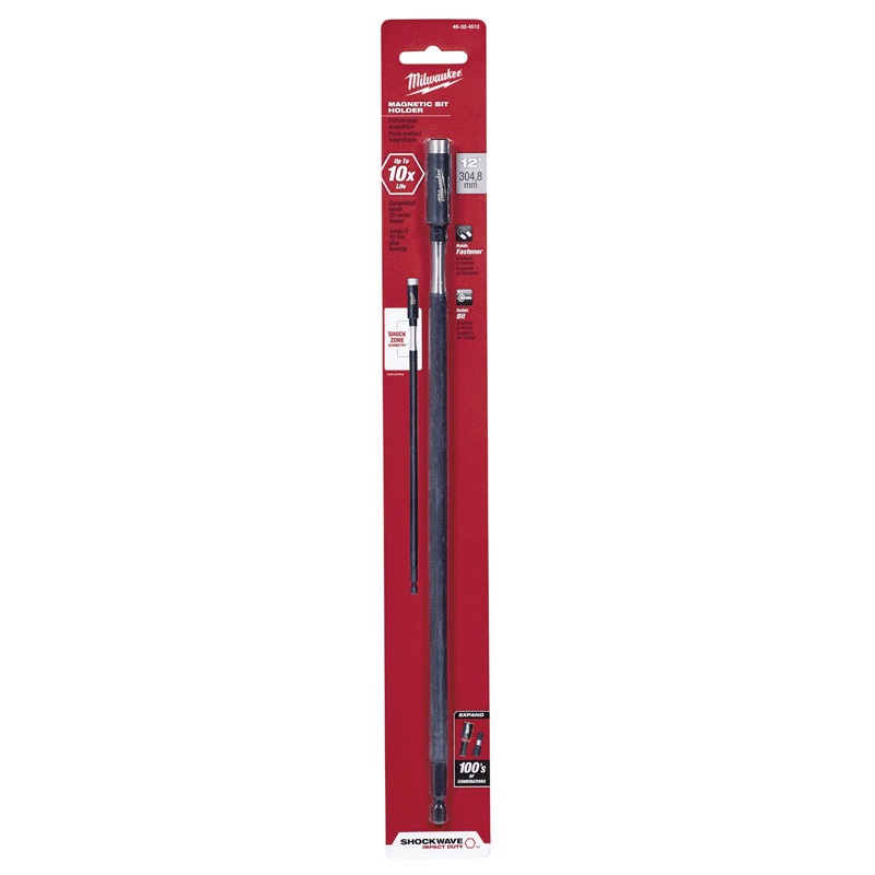 Milwaukee Shockwave Screwdriver Bit Holder 1/4 in. Dia. x 12 in. L 1 pc.