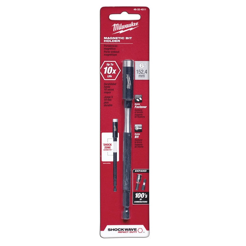 Milwaukee Shockwave Screwdriver Bit Holder 1/4 in. Dia. x 6 in. L 1 pc.