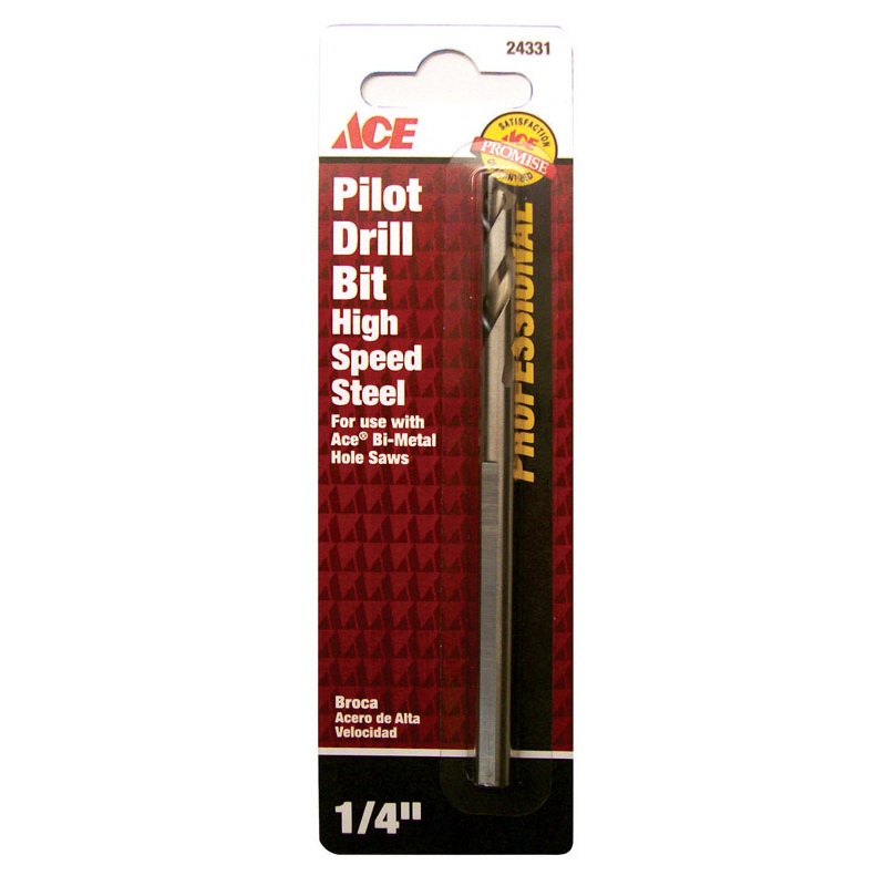 Ace High Speed Steel 3-Flat Shank 1/4 in. Dia. Pilot Drill Bit 1 pc.