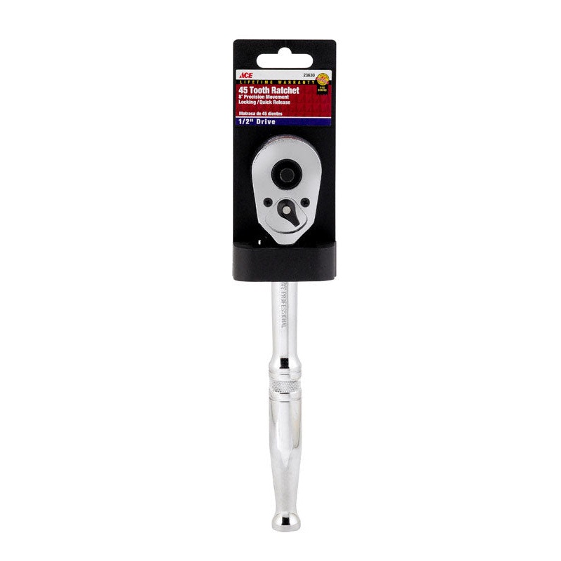 Ace Locking 1/2 in. Drive Steel 8 in. Quick Release Ratchet