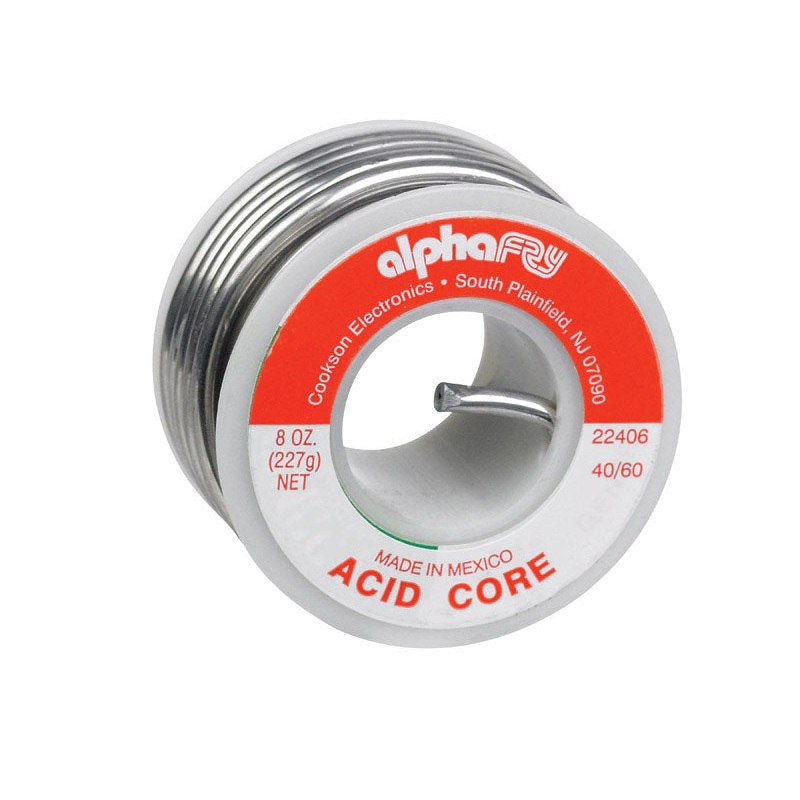 Alpha Fry Tin / Lead For Plumbing Acid Core Solder 8 oz. 40% Tin, 60% Lead For Non-Electrical Wo
