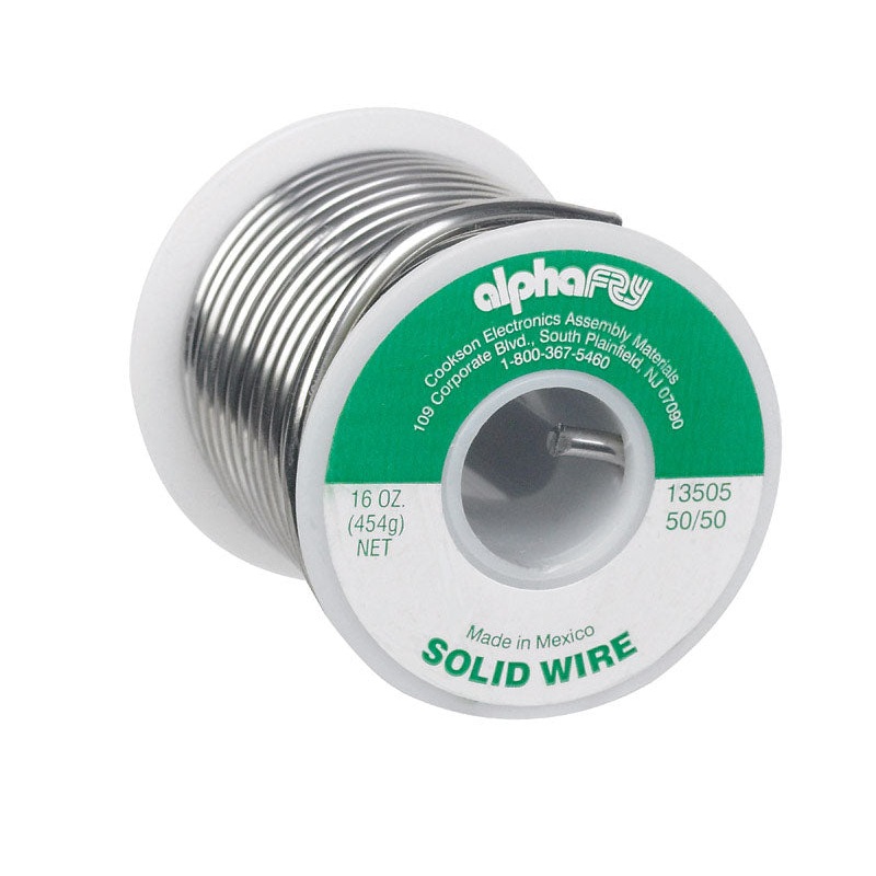 Alpha Fry Tin / Lead For Plumbing Solid Wire Solder 16 oz. 50% Tin, 50% Lead For Non-Electrical
