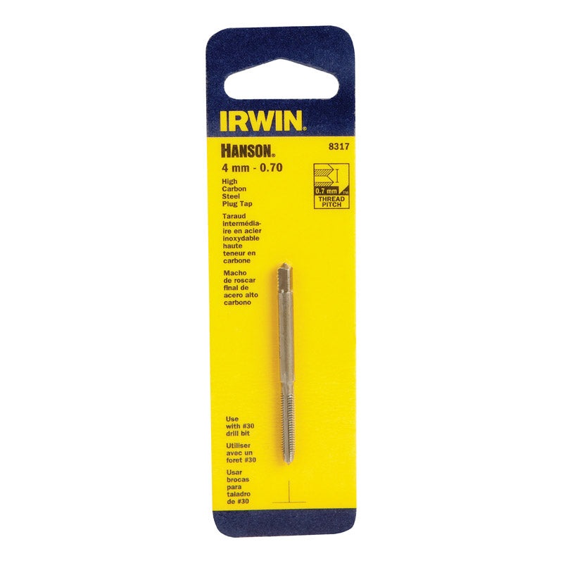 Irwin Hanson High Carbon Steel 4mm-0.70 mm Metric Plug Tap 1 pc.