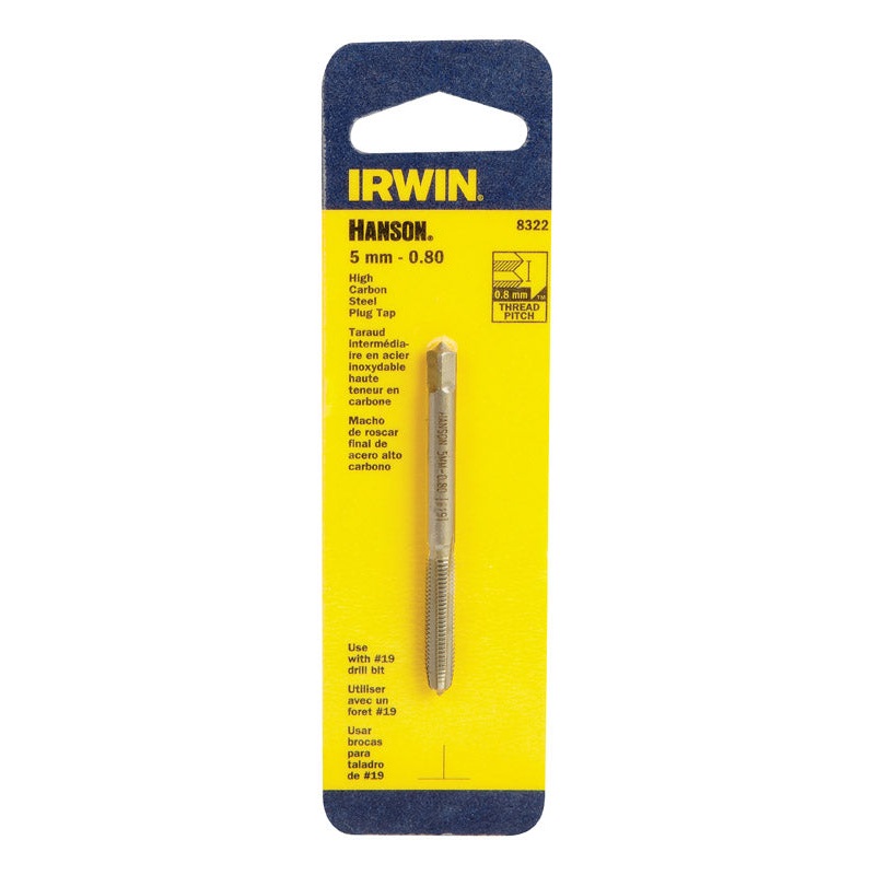 Irwin Hanson High Carbon Steel 5mm-0.80 Metric Plug Tap 1 pc.