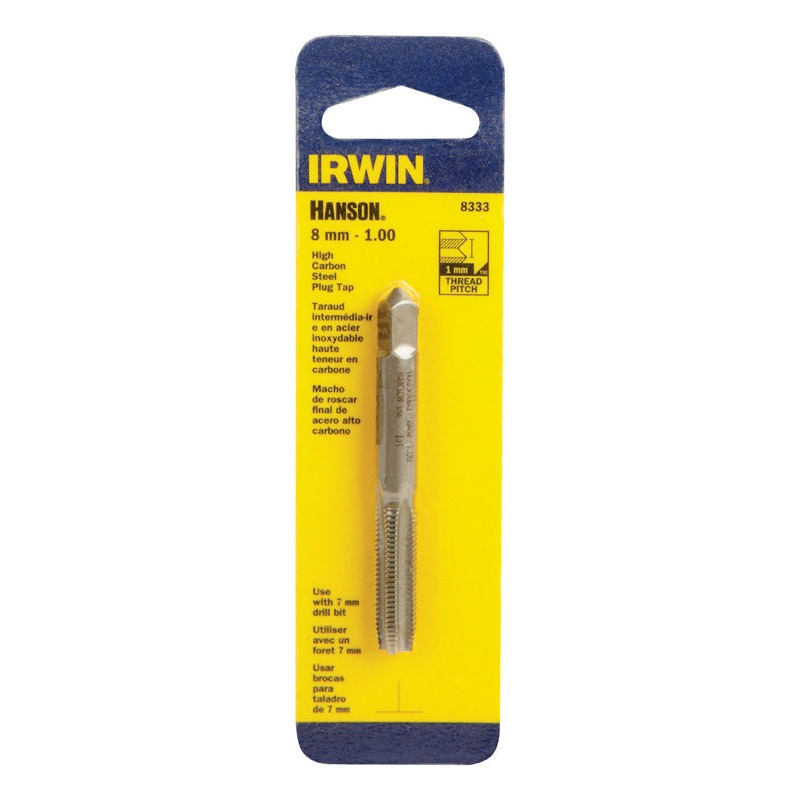 Irwin Hanson High Carbon Steel 8mm-1.00 mm Metric Plug Tap 1 pc.