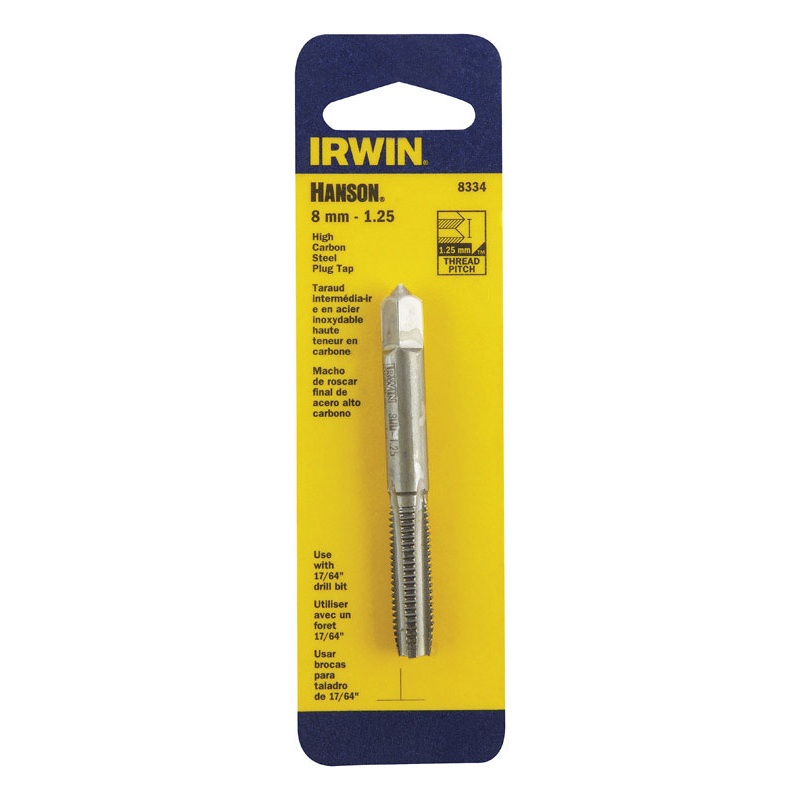 Irwin Hanson High Carbon Steel 8mm-1.25 mm Metric Plug Tap 1 pc.