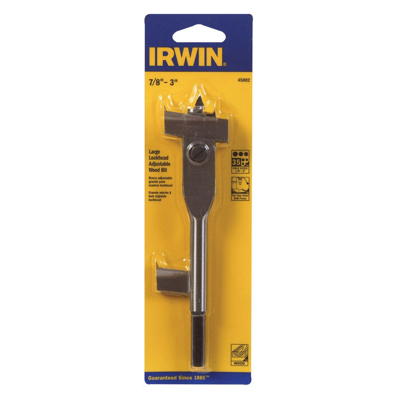 Irwin High Speed Steel Cylinder 7/8 – 3 in. Dia. x 6-1/2 in. L Wood Boring Bit 1 pc.