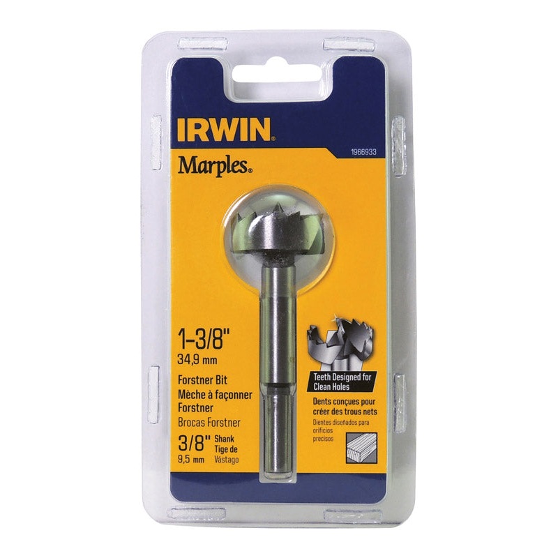 Irwin Marples Carbon Steel Reduced Shank 1 3/8 in. Dia. Forstner Drill Bit 1 pc.