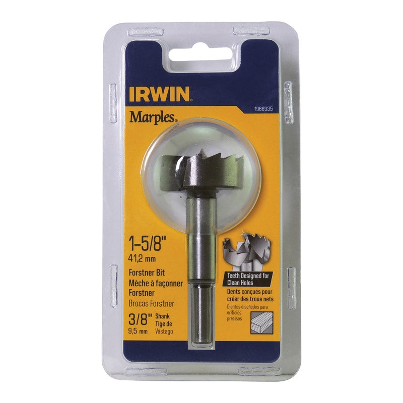 Irwin Marples Carbon Steel Reduced Shank 1-5/8 in. Dia. Forstner Drill Bit 1 pc.