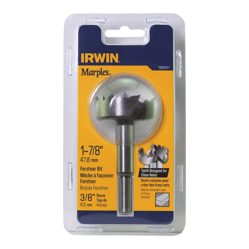 Irwin Marples Carbon Steel Reduced Shank 1-7/8 in. Dia. Forstner Drill Bit 1 pc.