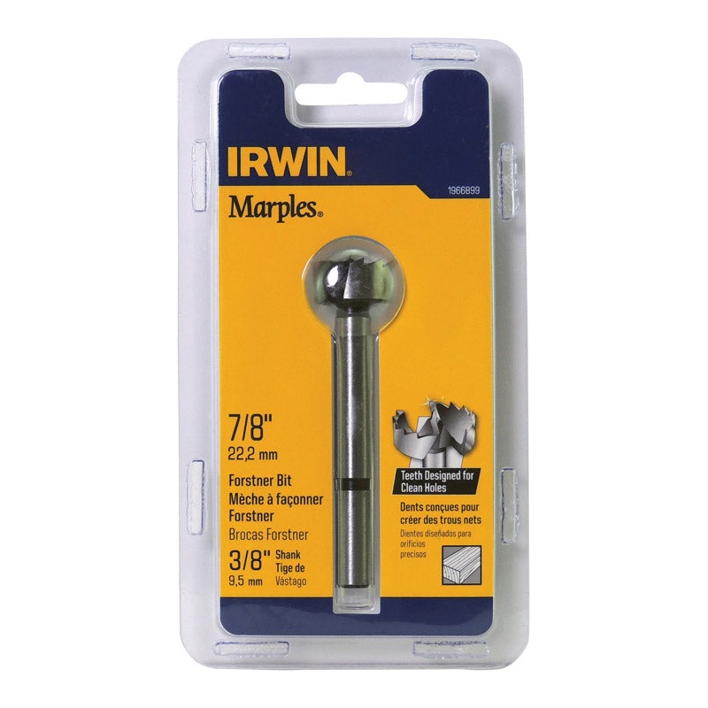 Irwin Marples Carbon Steel Reduced Shank 7/8 in. Dia. Forstner Drill Bit 1 pc.