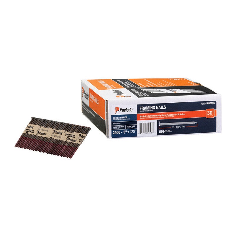 Paslode Framing Nail 3 in. x 0.120 in. Smooth 2,500/Box
