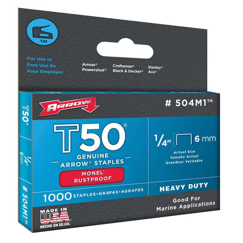 Arrow T50 Wide Heavy Duty Staples Gray 1/4 in. L