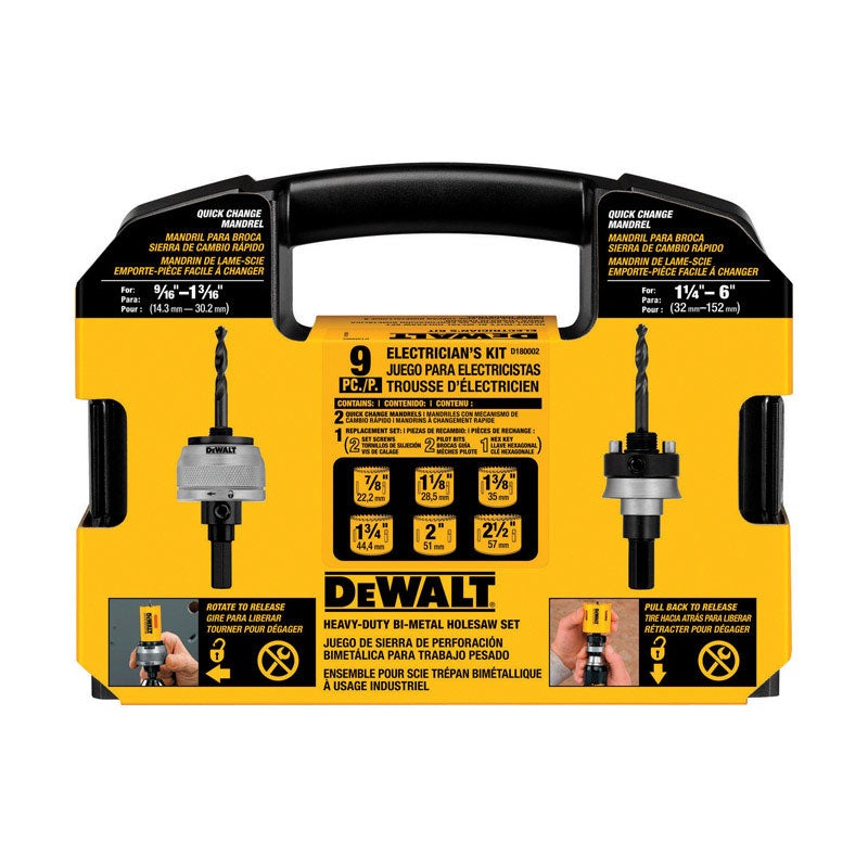 DeWalt Bi-Metal Electrician’s Hole Saw Kit