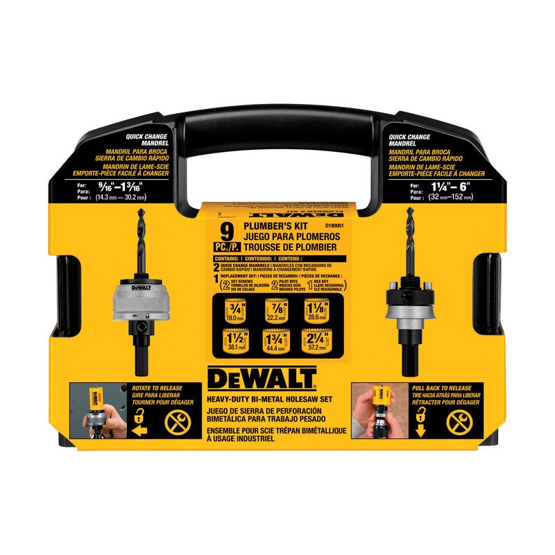 DeWalt Bi-Metal Plumber’s Hole Saw Kit