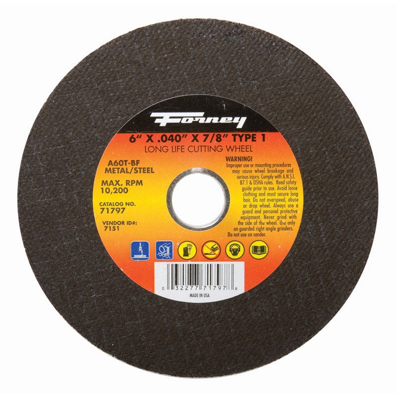 Forney Metal Cut-Off Wheel 6 in. Dia. x .040 in. thick x 7/8 in.
