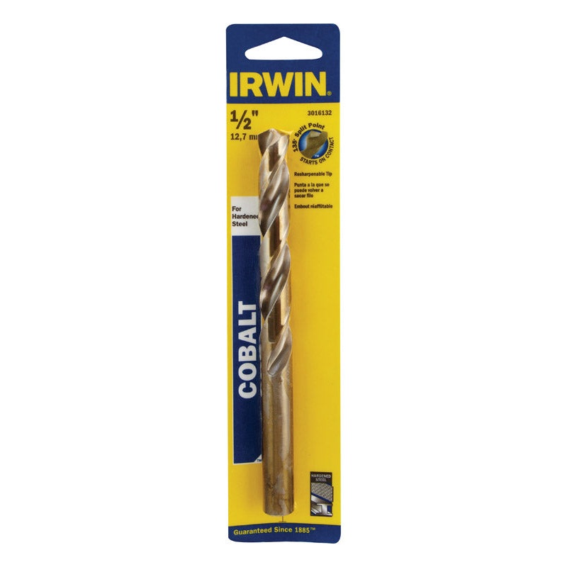 Irwin Cobalt High Speed Steel Straight 1/2 in. Dia. x 6 in. L Drill Bit 1 pc.