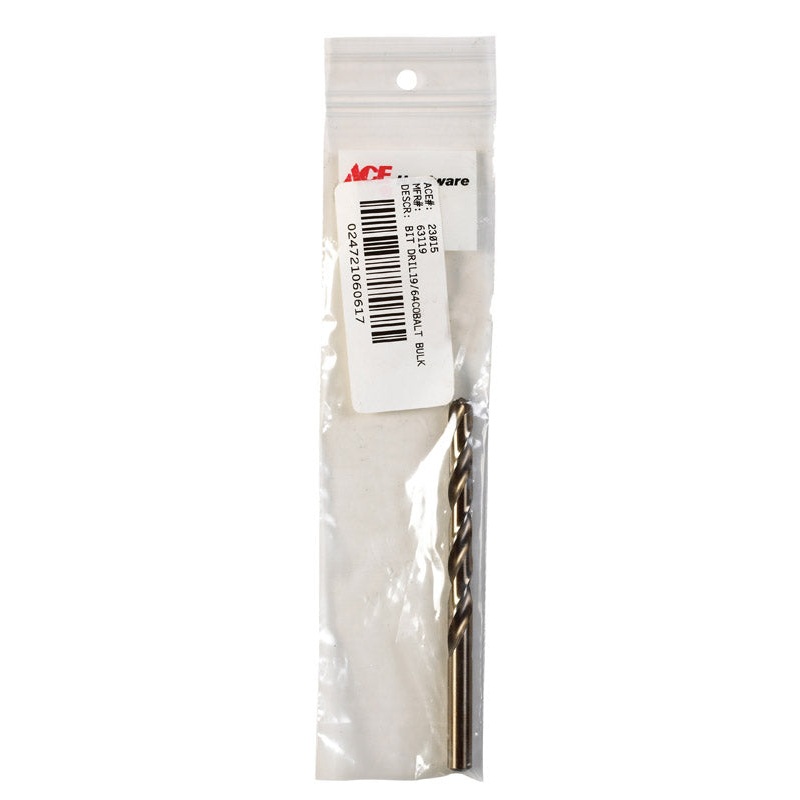 Irwin Cobalt High Speed Steel Straight 19/64 in. Dia. x 2-3/4 in. L Drill Bit