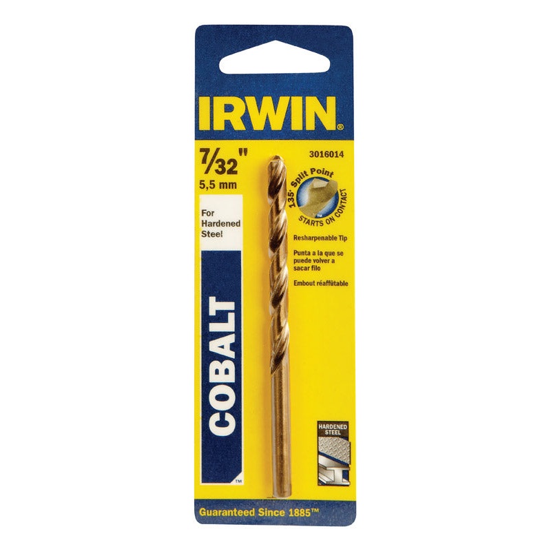 Irwin Cobalt High Speed Steel Straight 7/32 in. Dia. x 3-3/4 in. L Drill Bit 1 pc.