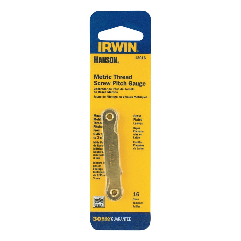 Irwin Hanson 16-Leaf High Carbon Steel 16 LEAF Metric Thread Pitch Gauge 1 pc.