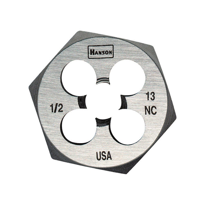 Irwin Hanson High Carbon Steel 1/2 in.-13NC SAE Hexagon Die 1 pc.