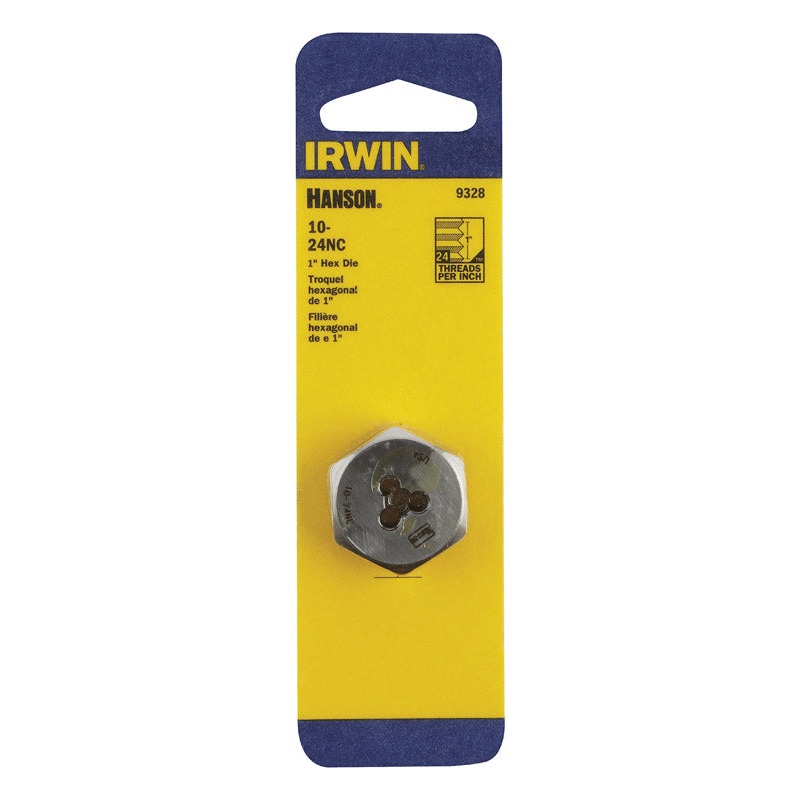 Irwin Hanson High Carbon Steel 10-24NC SAE Hexagon Die 1