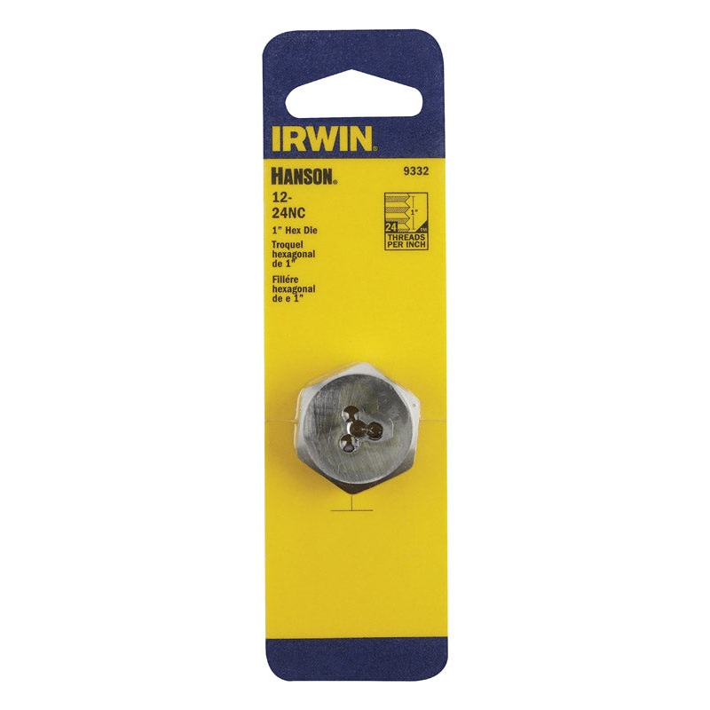 Irwin Hanson High Carbon Steel 12-24NC SAE Hexagon Die 1