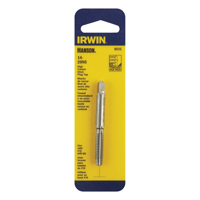Irwin Hanson High Carbon Steel 14-20NS SAE Plug Tap 1 pc.