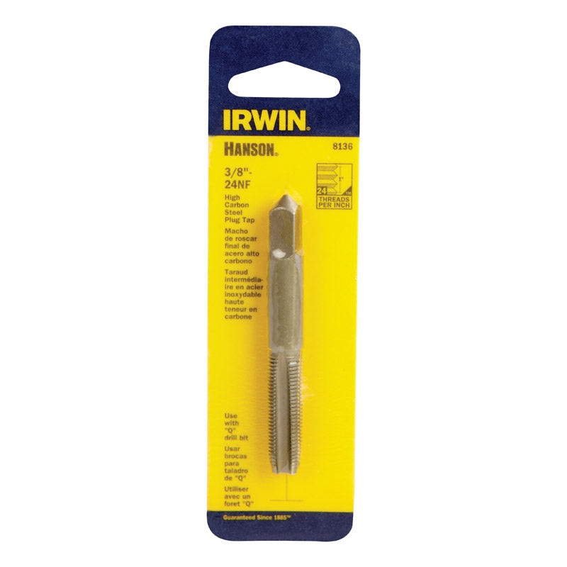 Irwin Hanson High Carbon Steel 3/8 in.-24NF SAE Fraction Tap 1 pc.