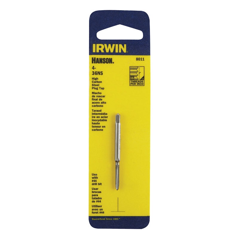 Irwin Hanson High Carbon Steel 4-36NS SAE Plug Tap 1 pc.