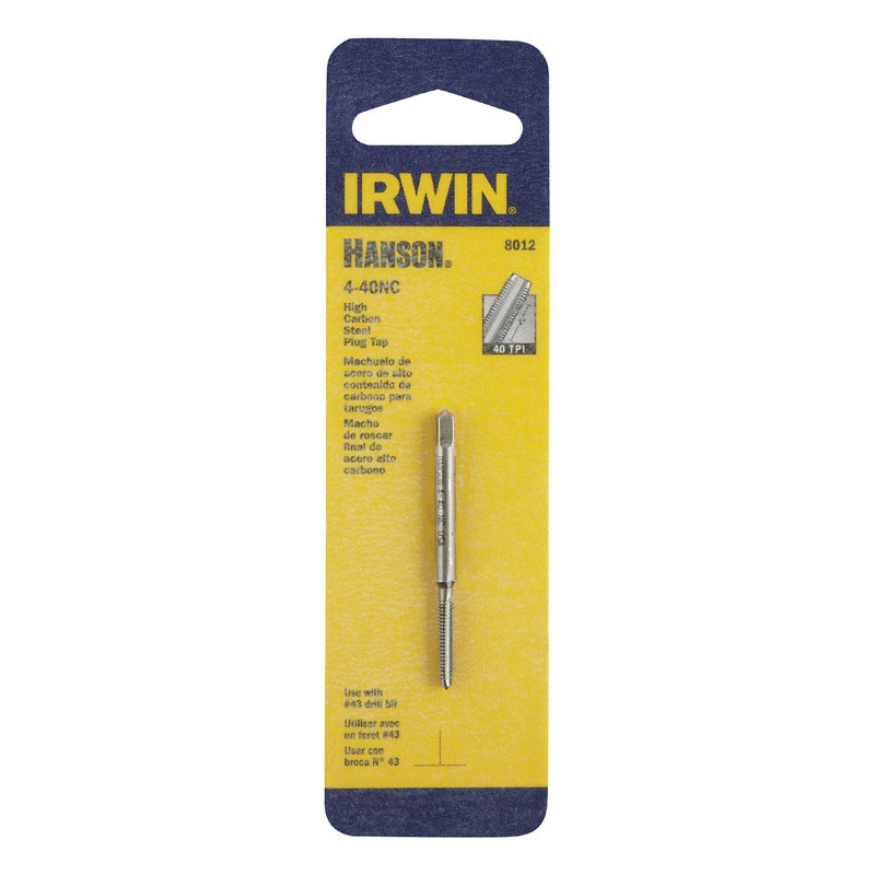 Irwin Hanson High Carbon Steel 4-40NS SAE Plug Tap 1 pc.
