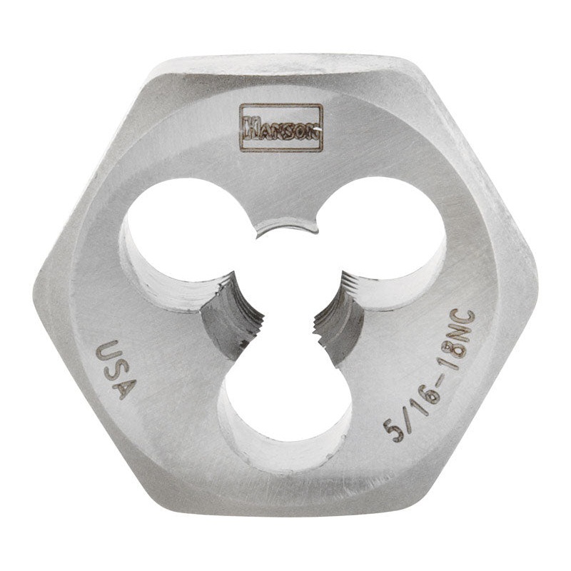 Irwin Hanson High Carbon Steel 5/16 in.-18NC SAE Hexagon Die 1 pc.