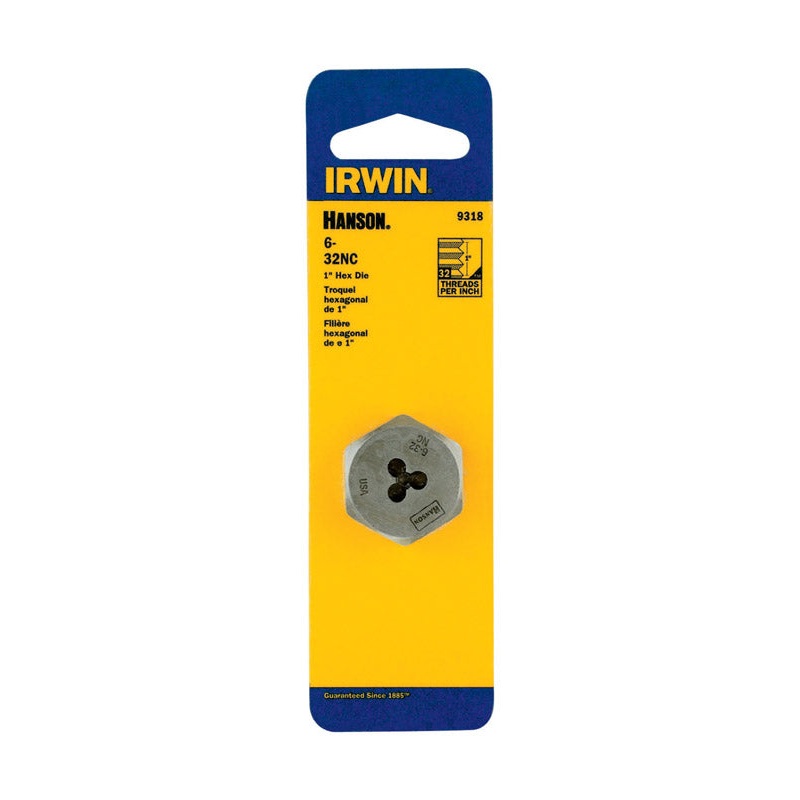 Irwin Hanson High Carbon Steel 6-32NC SAE Hexagon Die 1 pc.