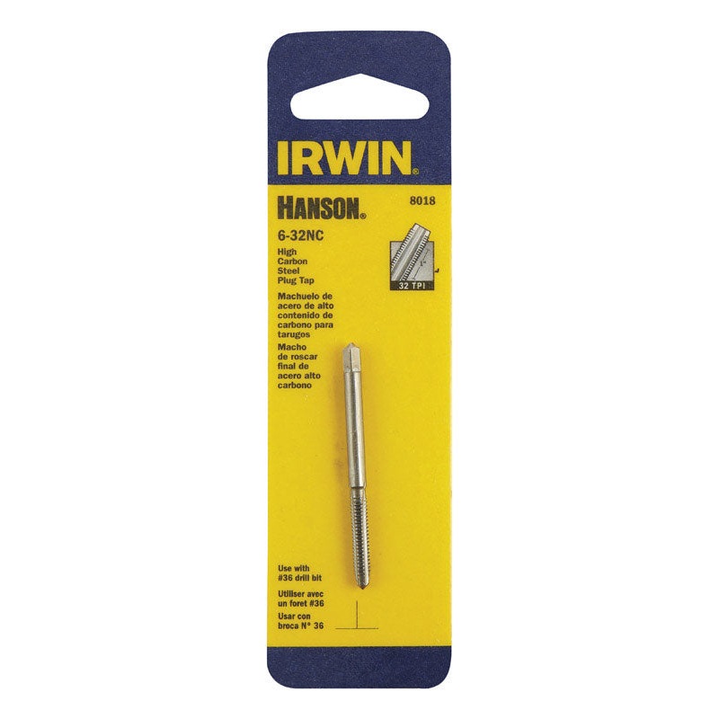 Irwin Hanson High Carbon Steel 6-32NC SAE Plug Tap 1 pc.