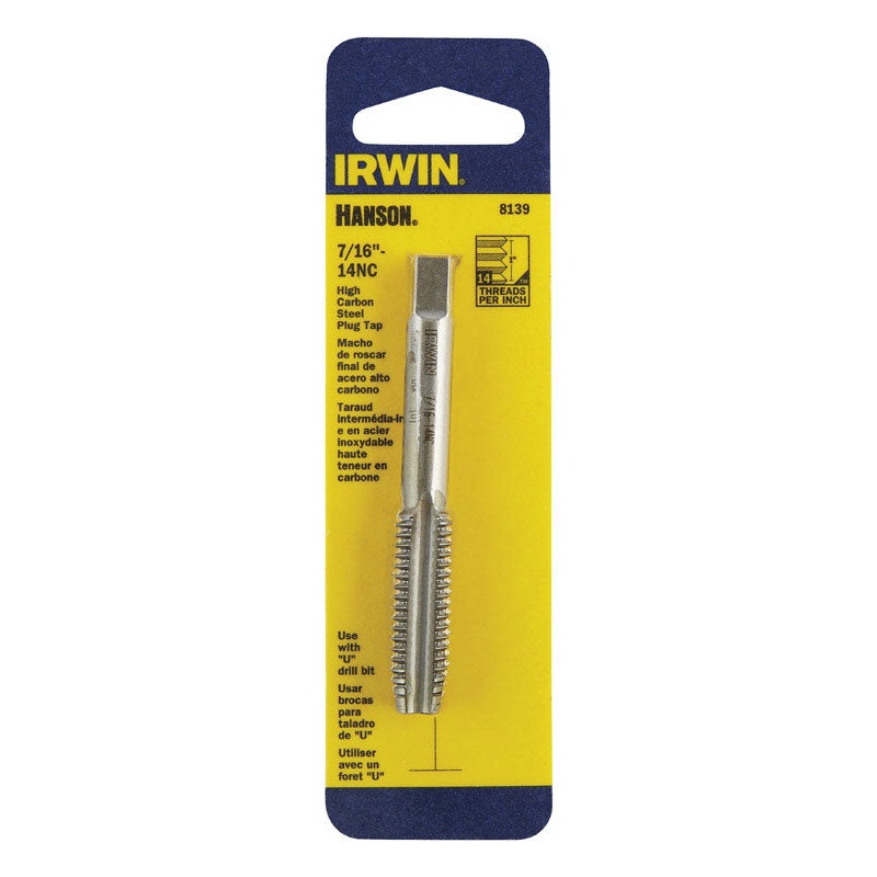 Irwin Hanson High Carbon Steel 7/16 in.-14NC SAE Fraction Tap 1 pc.