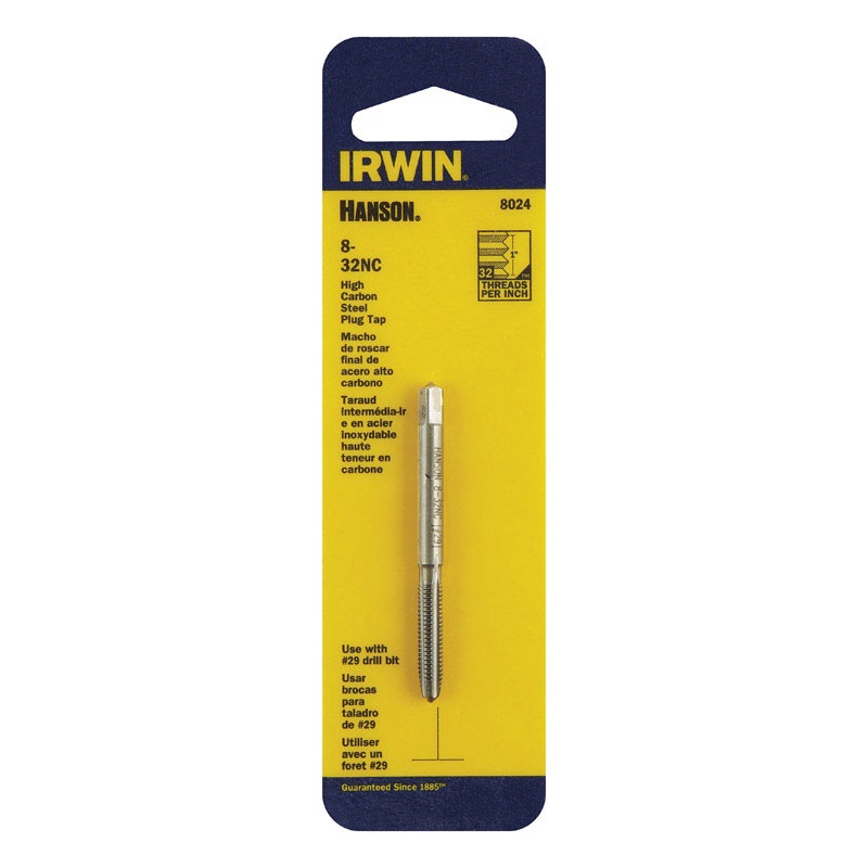 Irwin Hanson High Carbon Steel 8-32NC SAE Plug Tap 1