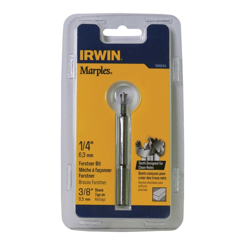 Irwin Marples Carbon Steel Reduced Shank 1/4 in. Dia. Forstner Drill Bit 1 pc.