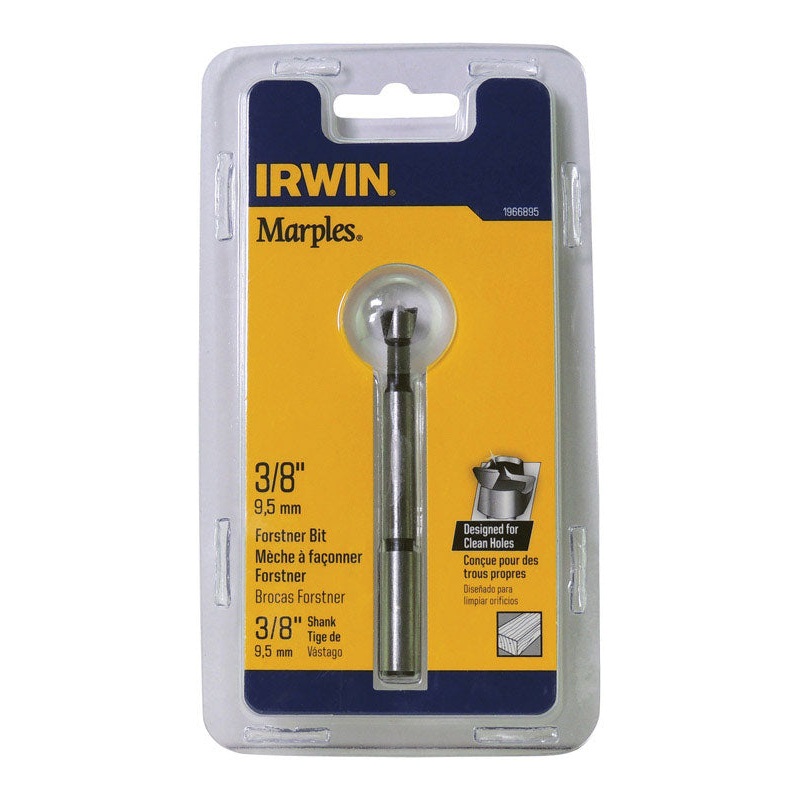 Irwin Marples Carbon Steel Reduced Shank 3/8 in. Dia. Forstner Drill Bit 1 pc.