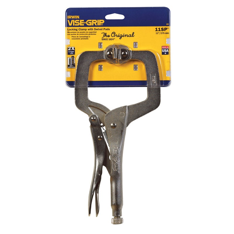 Irwin Alloy Steel Locking C-Clamp with Swivel Pads 3-3/8 in. x 2-5/8 in. D